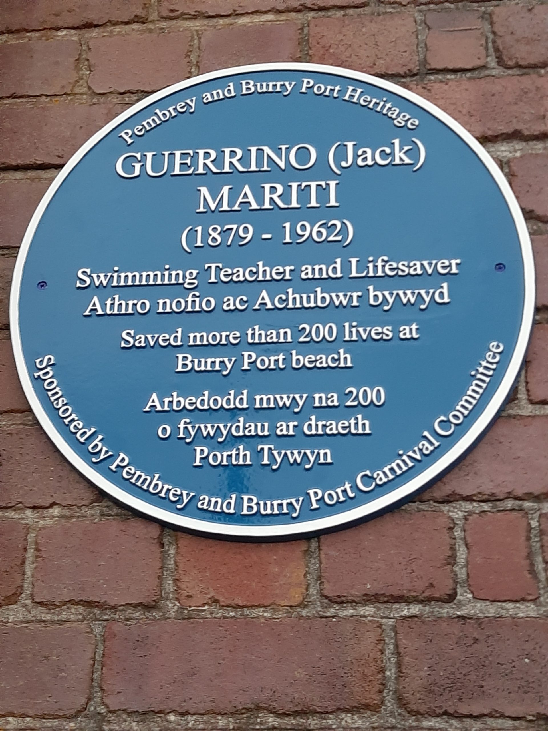 Jack Mariti Plaque
Now installed in the Harbour