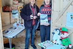 Jon and Fay at the Heritage Stall, Burry Port Christmas Fair 2019